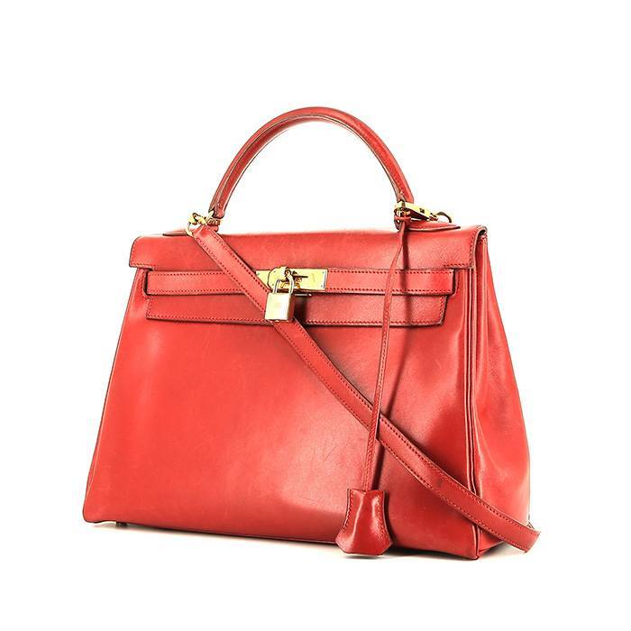 Hermès  Kelly 32 cm handbag  in red box leather - 00pp