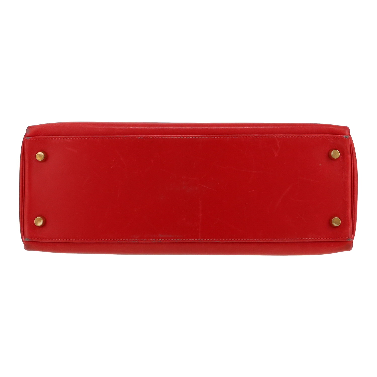 Hermès  Kelly 32 cm handbag  in red box leather - Detail D1