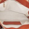 Chloé  Edith shopping bag  in brown leather  and striped woollen fabric - Detail D3 thumbnail