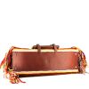 Chloé  Edith shopping bag  in brown leather  and striped woollen fabric - Detail D5 thumbnail
