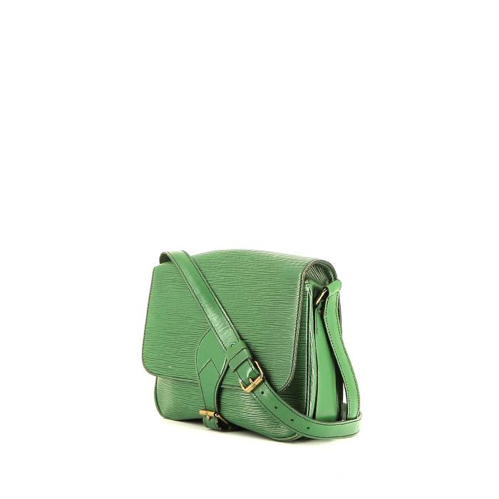 Bolso bandolera Louis Vuitton  Cartouchiére en cuero Epi verde - 00pp
