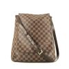 Louis Vuitton  Salsa shoulder bag  in ebene damier canvas  and brown leather - 360 thumbnail