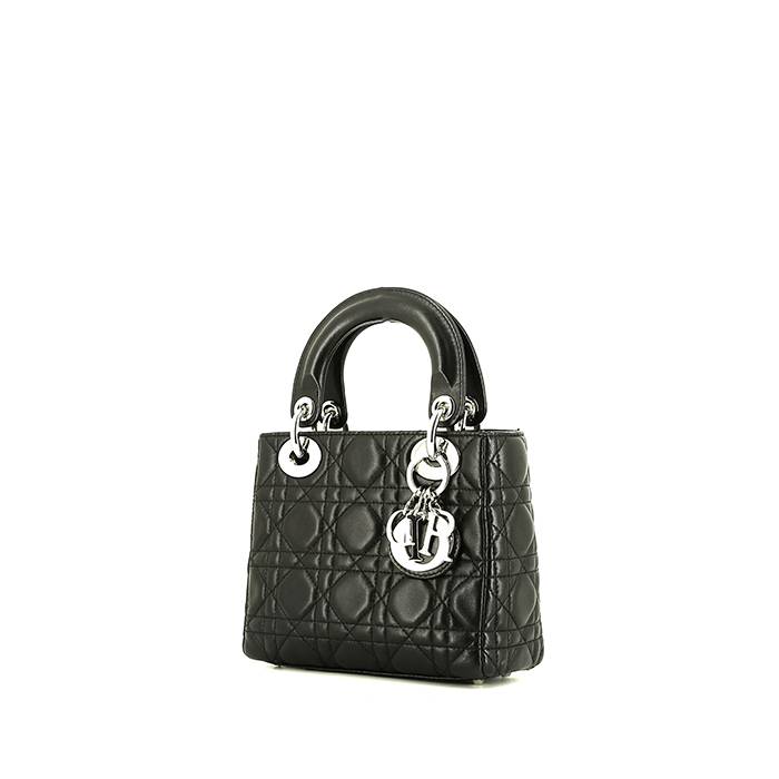 Dior  Mini Lady Dior handbag  in black leather cannage - 00pp