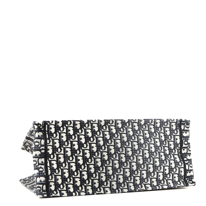 Bolso Cabás Dior  Book Tote en lona Monogram Oblique azul y beige - Detail D4
