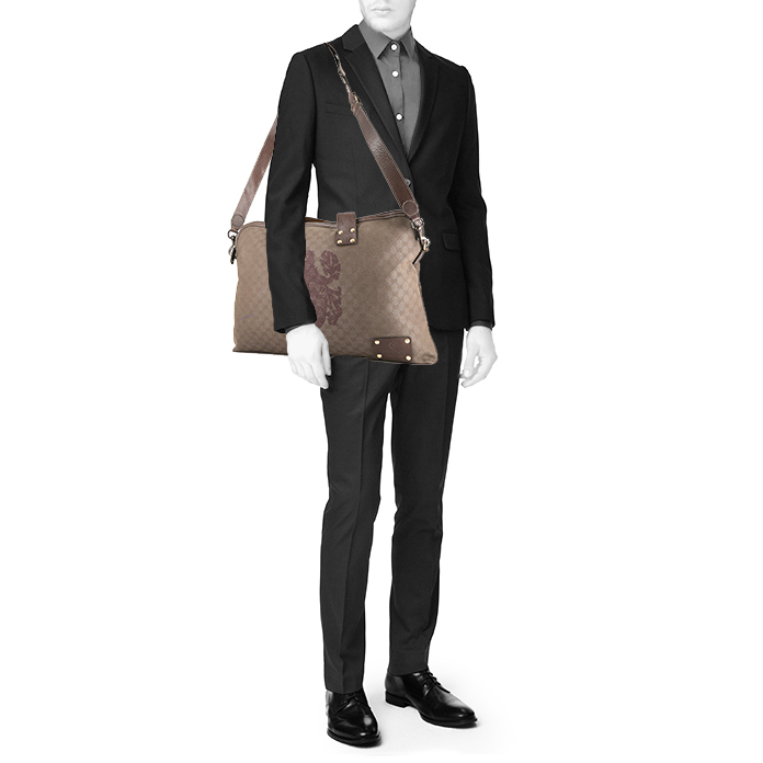 Bolsa de viaje Gucci   en lona Monogram marrón - Detail D2