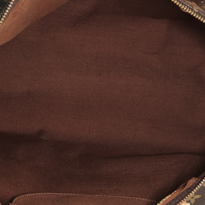 Borsa Louis Vuitton  Speedy 40 in tela monogram marrone e pelle naturale - Detail D2