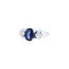 Vintage  ring in white gold, sapphire and diamonds - 00pp thumbnail
