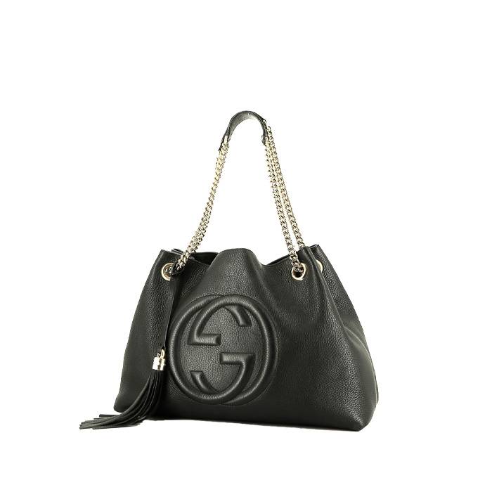 Gucci  Soho handbag  in black grained leather - 00pp