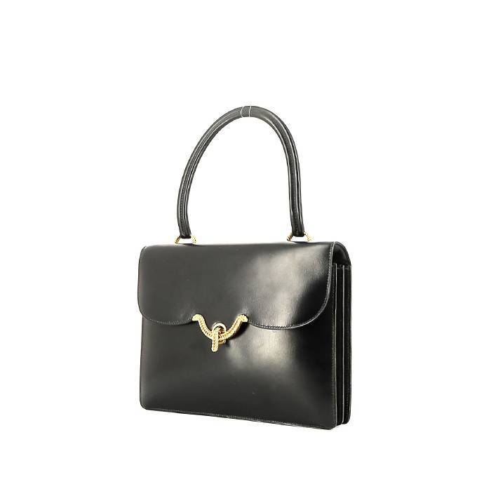 Hermès  Vintage handbag  in navy blue box leather - 00pp