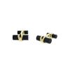 Tiffany & Co  pair of cufflinks in yellow gold and onyx - 00pp thumbnail