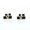 Tiffany & Co  pair of cufflinks in yellow gold and onyx - 360 thumbnail