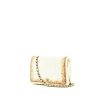 Bolso bandolera Chanel  Mademoiselle en jersey blanco y dorado - 00pp thumbnail