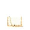 Bolso bandolera Chanel  Mademoiselle en jersey blanco y dorado - 360 thumbnail