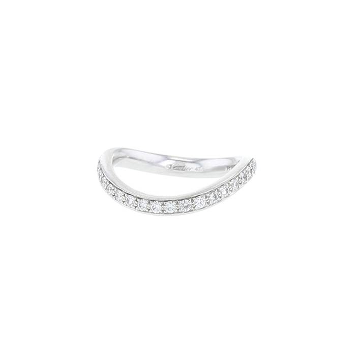 Cartier Trinity Ruban wedding ring in platinium and diamonds - 00pp