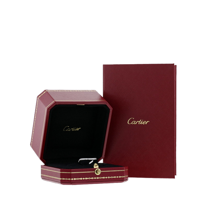 Fede nuziale Cartier Trinity Ruban in platino e diamanti - Detail D2