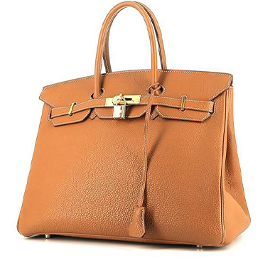 At Auction: Hermes Kelly Handbag Brown Clemence with Gold Hardware 40  Neutral