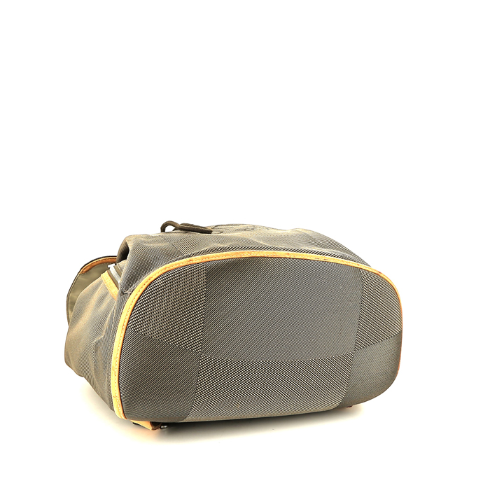 Mochila Louis Vuitton  Geant Pionnier en lona gris y cuero natural - Detail D4