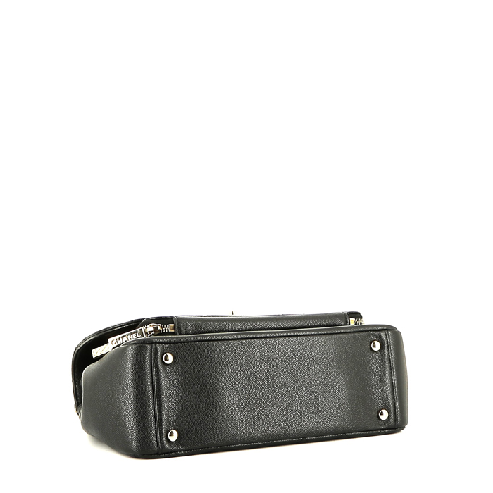 Chanel  Business affinity handbag  in black quilted grained leather - Detail D5