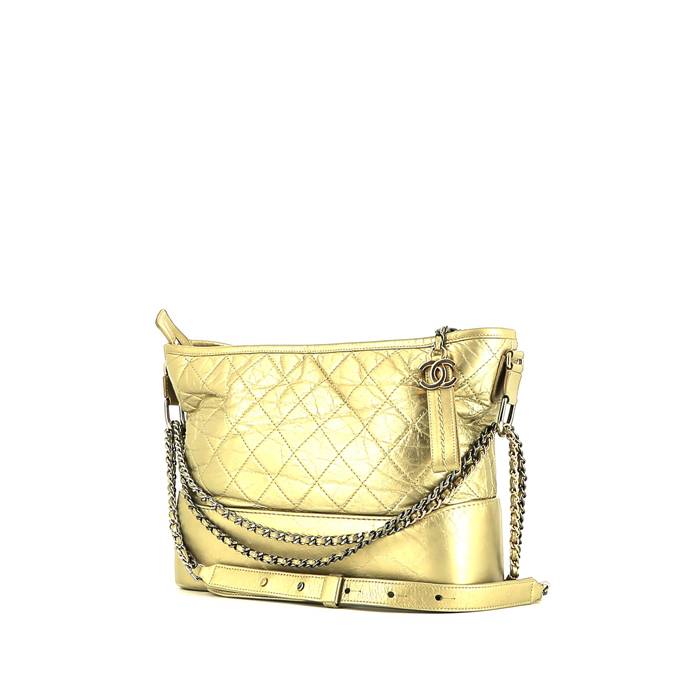 Chanel Gabrielle Medium Model Shoulder Bag in Gold Quilted Leather