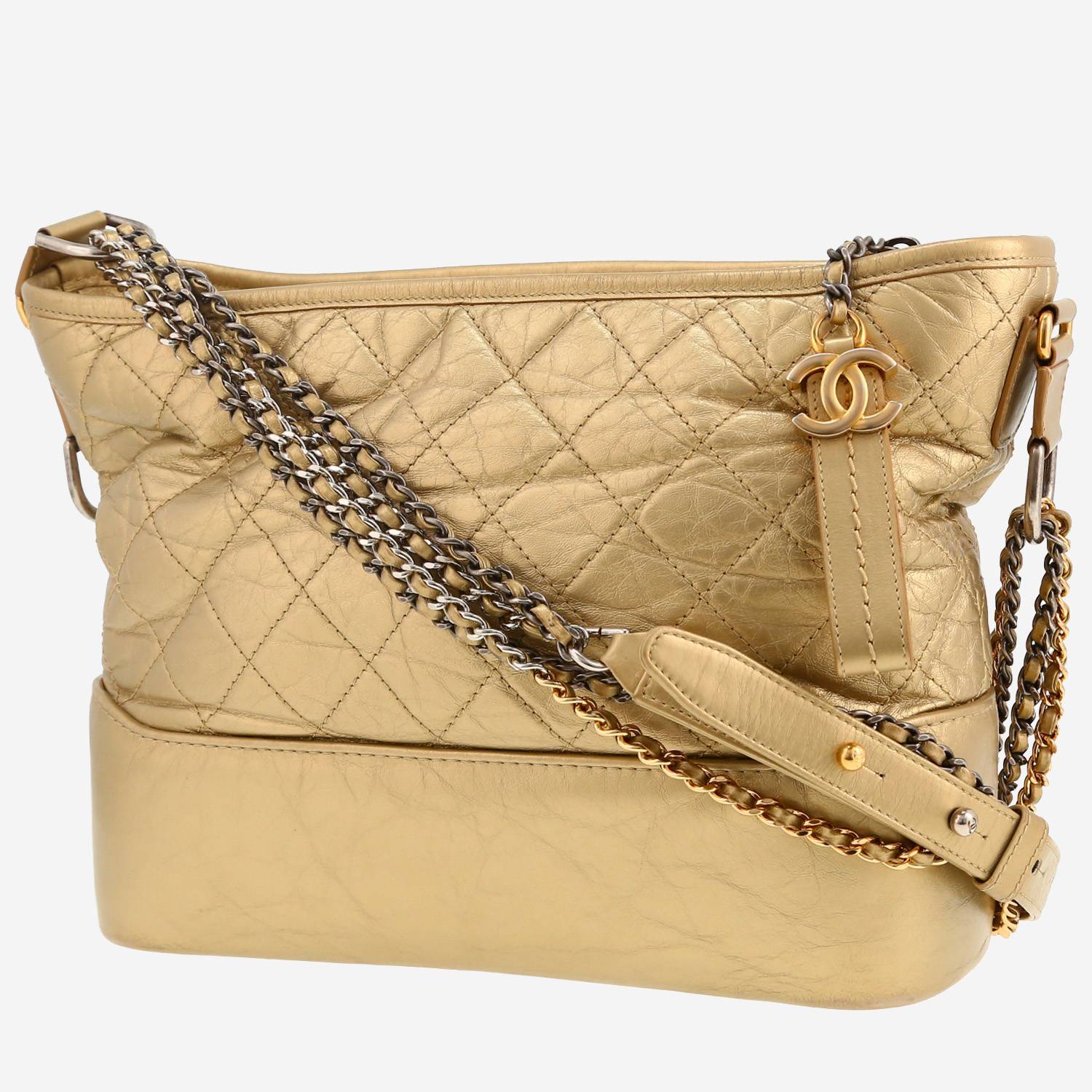 Chanel  Gabrielle  medium model  shoulder bag  in gold quilted leather