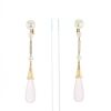 Paire de boucles d'oreilles Cartier Monica Bellucci en or rose, quartz rose et perles - 360 thumbnail