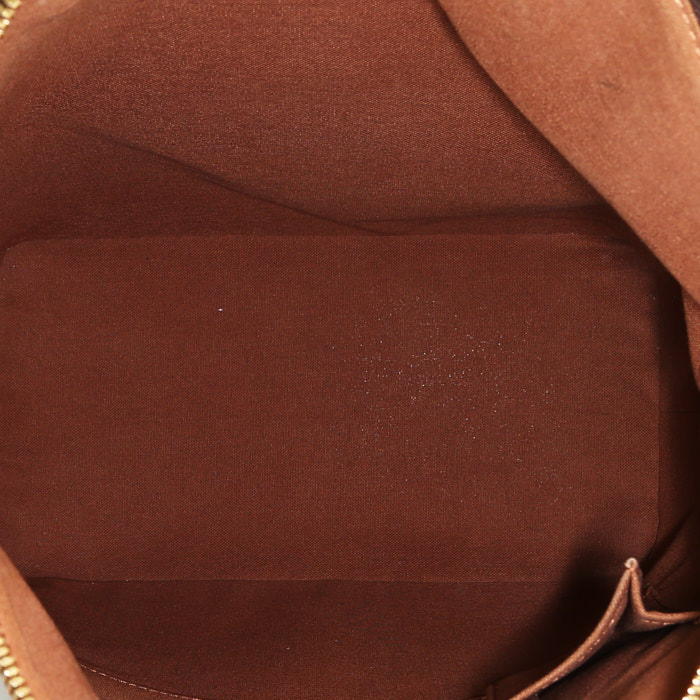 Borsa Louis Vuitton  Lockit in tela monogram marrone e pelle naturale - Detail D2