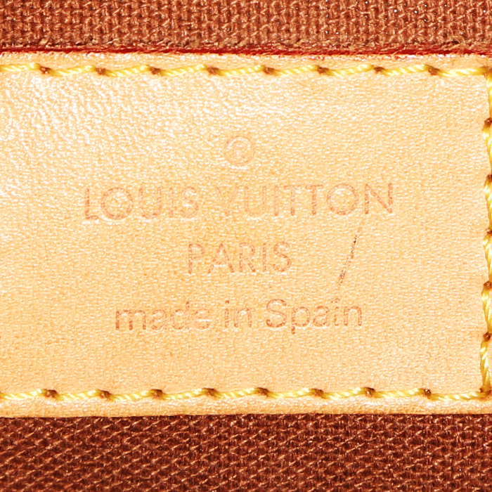 Louis Vuitton  Lockit handbag  in brown monogram canvas  and natural leather - Detail D3