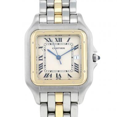 Montre Cartier Panthère grand modèle  en or et acier Ref: 8395  Vers 1990
