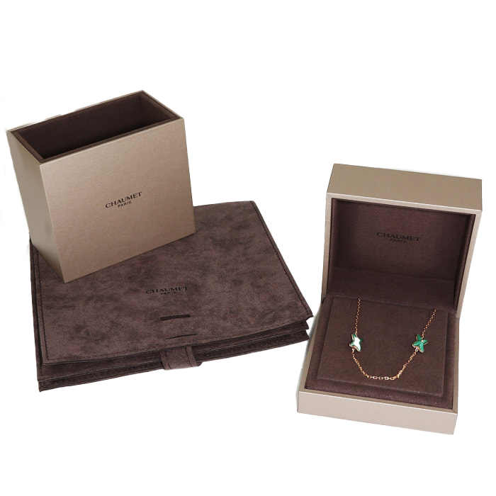 Collana lunga Chaumet Jeux de Liens in oro rosa, malaquita e diamanti - Detail D2