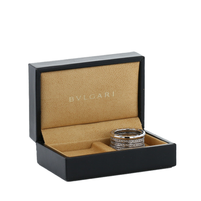 Bague Bulgari B.Zero1 grand modèle en or blanc et diamants - Detail D2