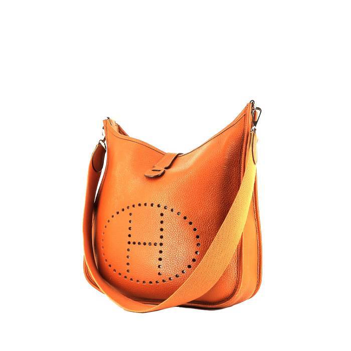 Bolso bandolera Hermès  Evelyne en cuero togo naranja - 00pp