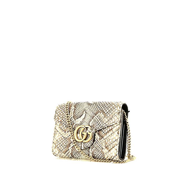 Gucci  GG Marmont shoulder bag  in beige python - 00pp