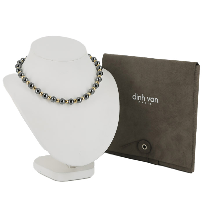 Collier Dinh Van Menottes R15 en or jaune et hématite - Detail D2