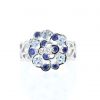 Chanel Camelia ring in white gold, diamonds and sapphires - 360 thumbnail