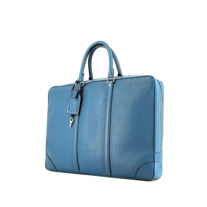 Louis Vuitton  Porte documents Voyage en cuir grainé bleu - 00pp