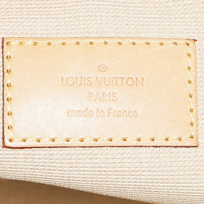 Valigia Louis Vuitton   in tela monogram marrone e pelle naturale - Detail D5