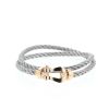 Fred Force 10 large model bracelet in pink gold and stainless steel - 360 thumbnail
