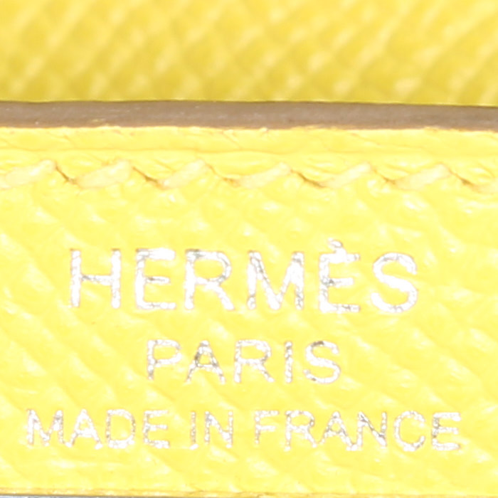 Borsa Hermès  Kelly 28 cm in pelle Epsom giallo Lime - Detail D4