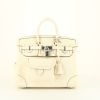 Bolso de mano Hermès  Birkin 25 cm en lona blanca y cuero blanco - 360 thumbnail