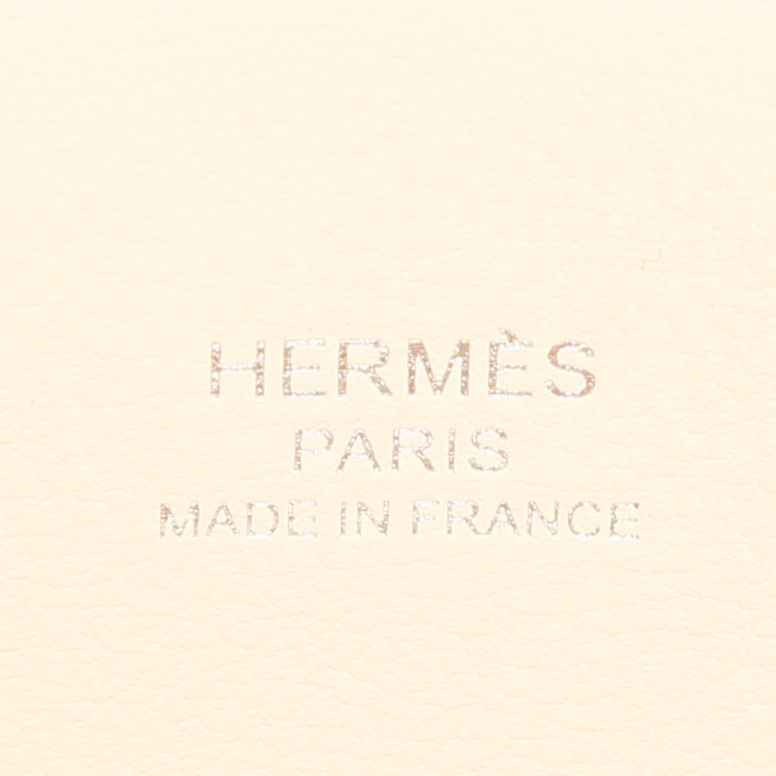 Hermès  Birkin 25 cm Cargo handbag  in white Nata canvas  and white Nata leather - Detail D3