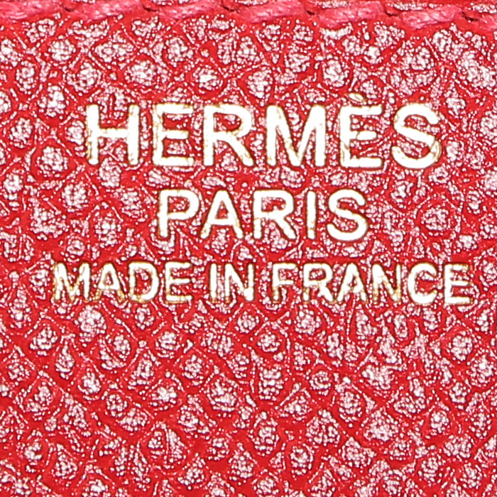 Bolso de mano Hermès  Birkin 30 cm en cuero epsom rojo Casaque - Detail D3