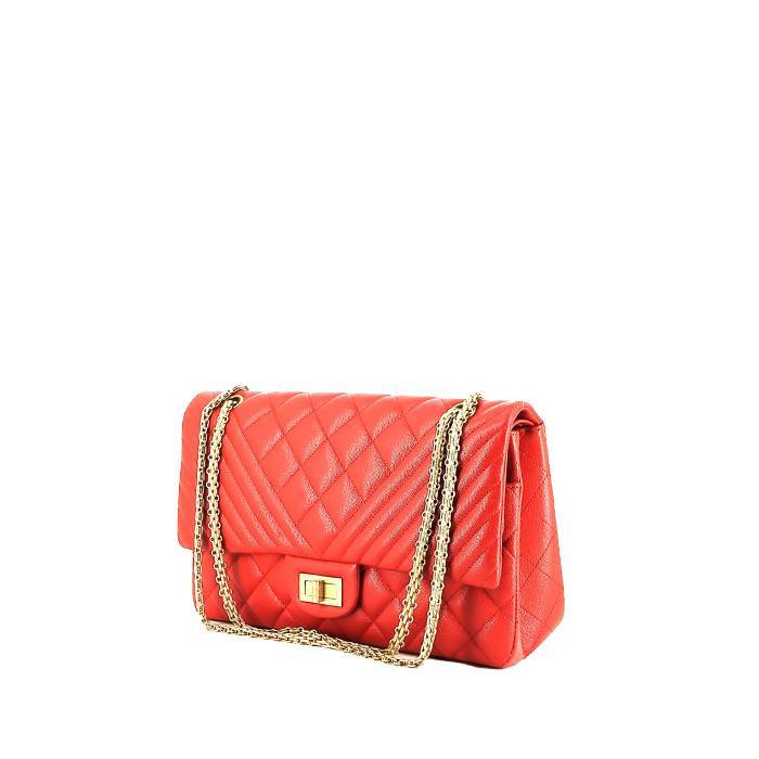 Chanel 2.55 large model  handbag  in red quilted leather - 00pp