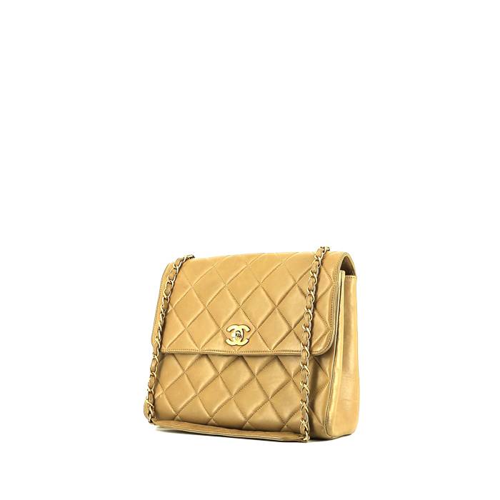 Chanel  Vintage handbag  in beige quilted leather - 00pp