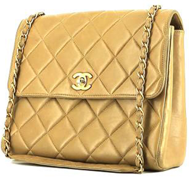 Bolso de mano Chanel  Vintage en cuero acolchado beige