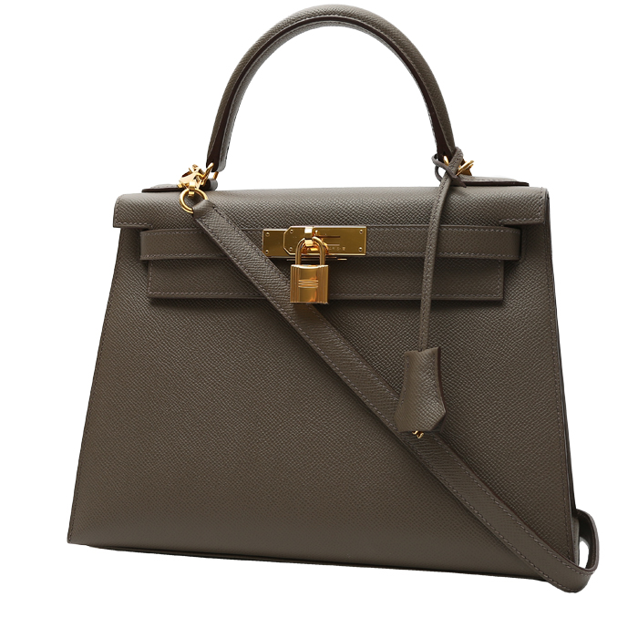 Hermès  Kelly 28 cm handbag  in grey epsom leather - 00pp
