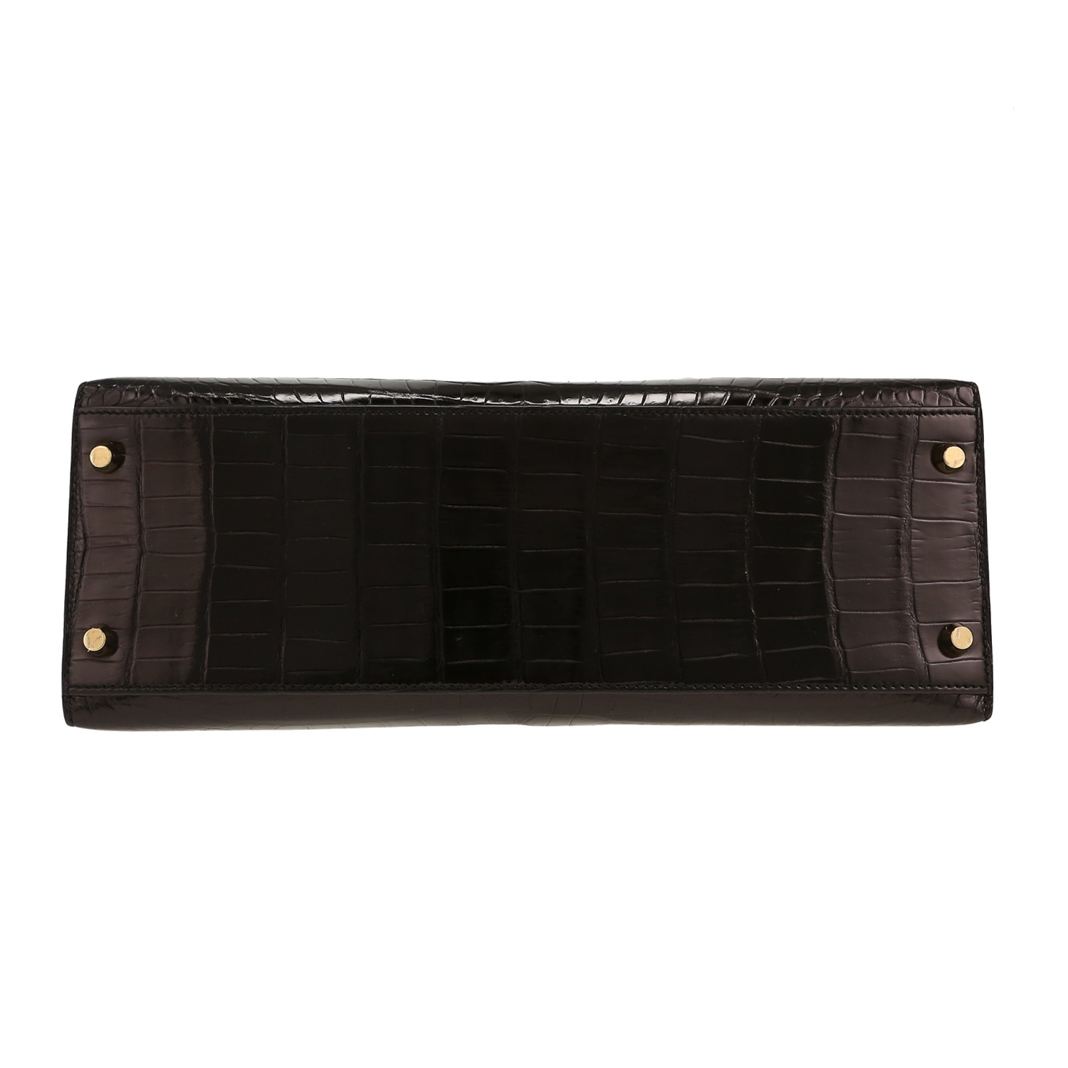 Sac à main Hermès  Kelly 32 cm en crocodile porosus noir - Detail D1