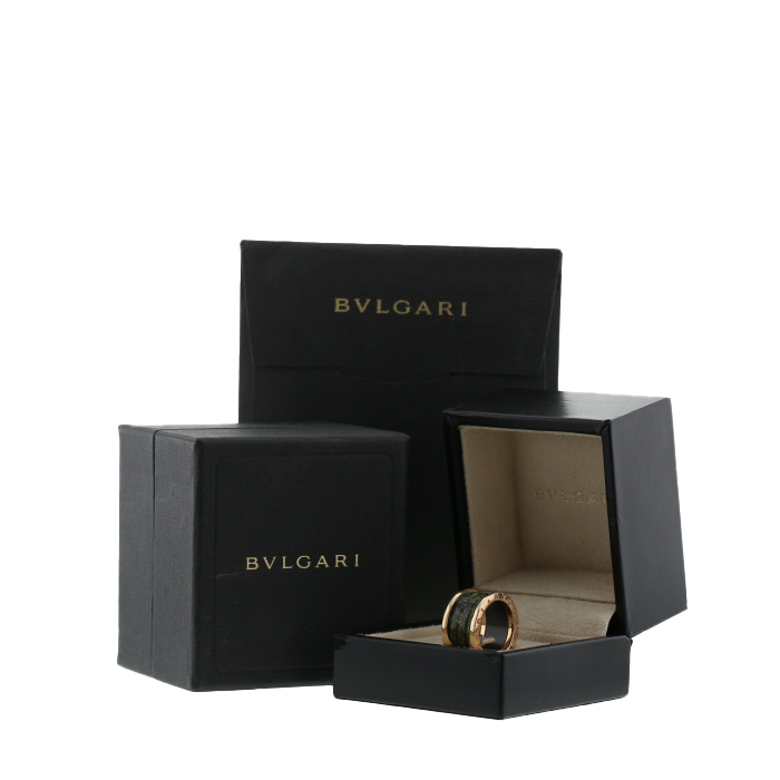 Sortija Bulgari B.Zero1 de oro rosa y mármol verde - Detail D2