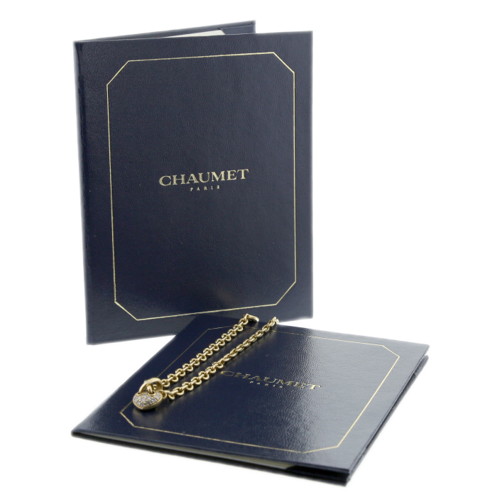 Collier Chaumet Lien petit modèle en or jaune et diamants - Detail D2