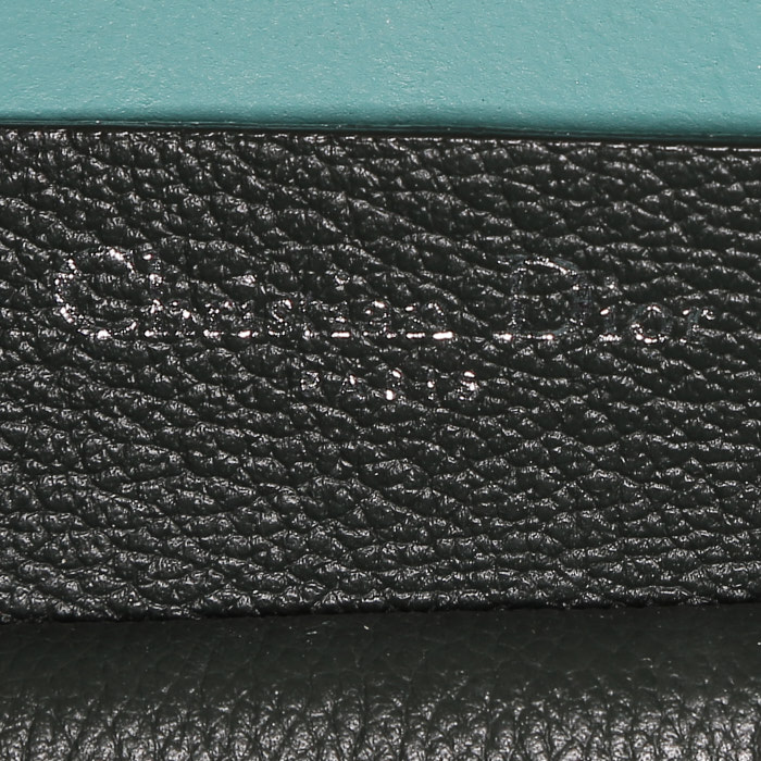 Dior  Open Bar handbag  in khaki grained leather - Detail D4