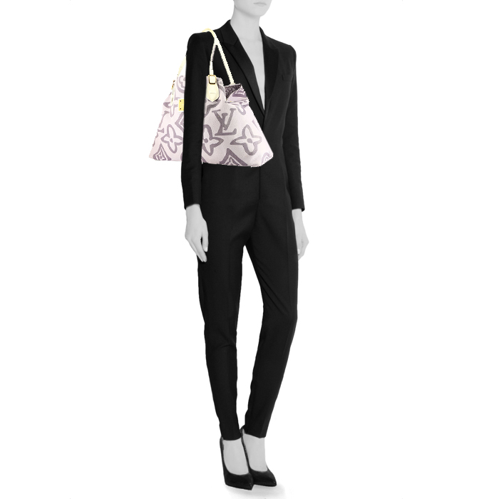 Shopping bag Louis Vuitton   in tela monogram malva - Detail D1